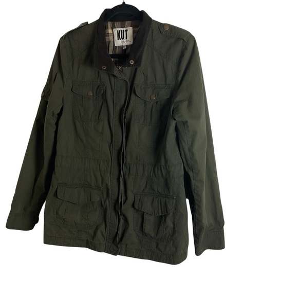 Kut Olive Green Utility Jacket size large - Picture 1 of 12